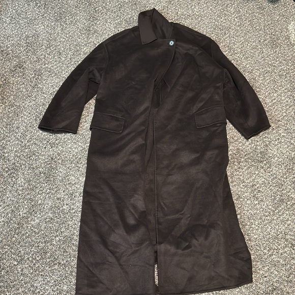 NWOT Banana Republic Chocolate Brown Oversized Double-Faced Wool Cape Coat - Picture 6 of 13